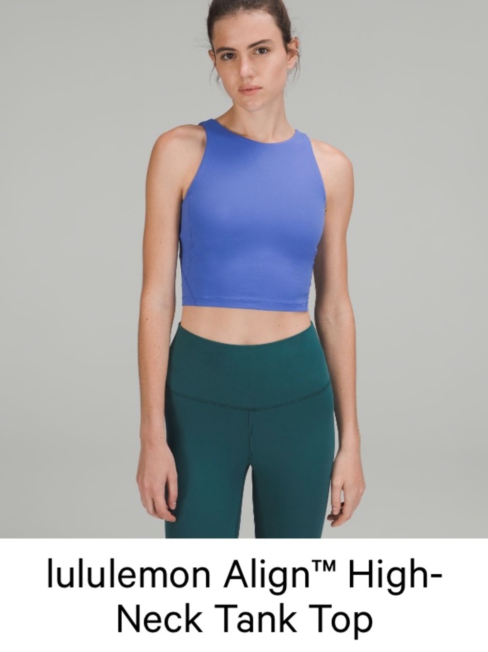 lululemon athletica Blue High-Neck Crop Tank Top
